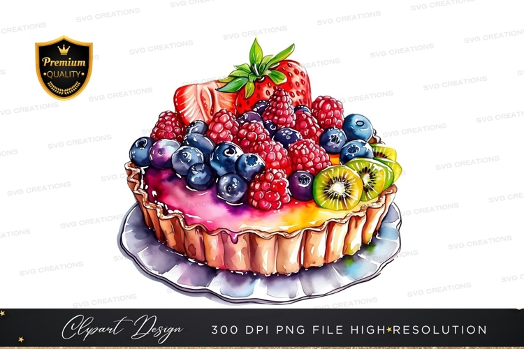Delicious fruit tart clipart png