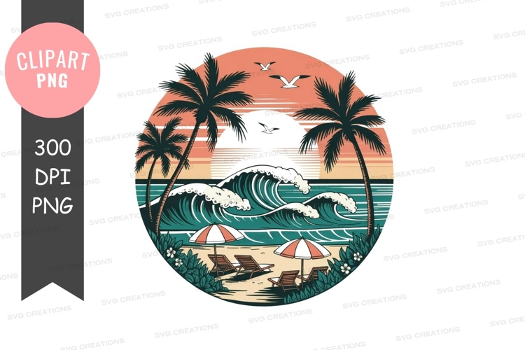 Tropical beach sunset