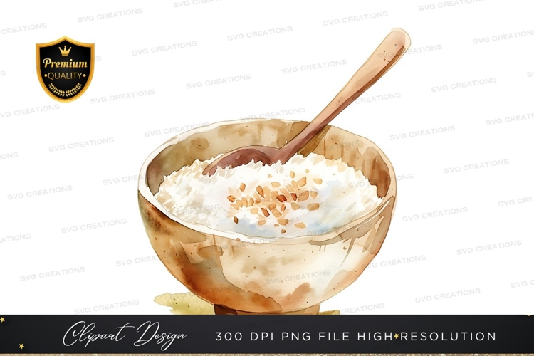 Cereal bowl with spoon clipart png