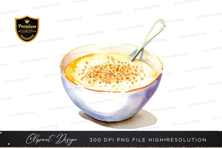 Creamy dessert with toppings