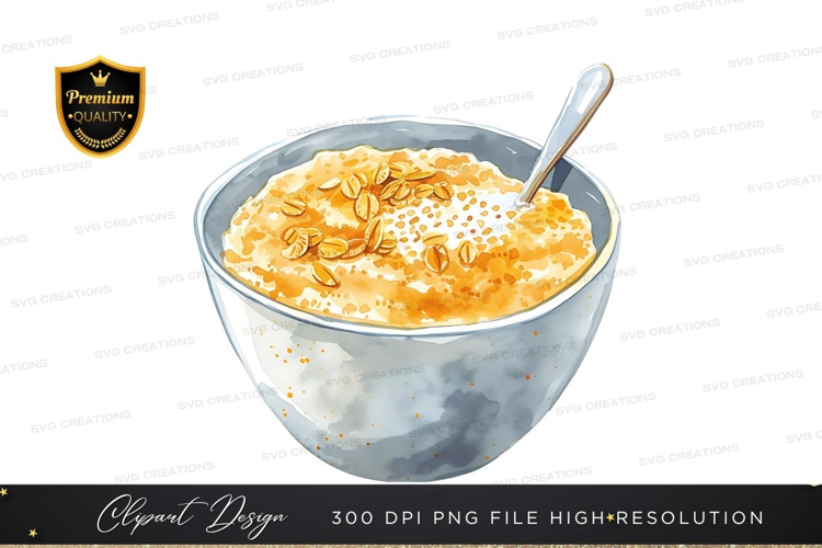 Bowl of oatmeal with honey and oats