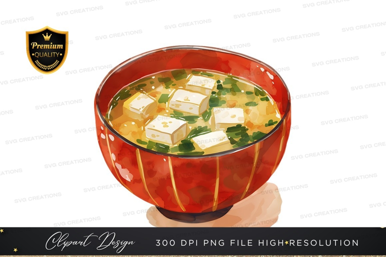Miso soup with tofu and green onions