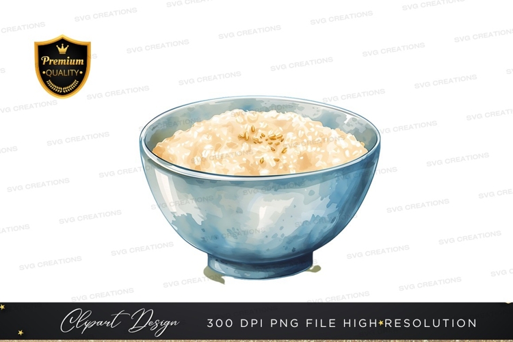 Bowl of oatmeal clipart png