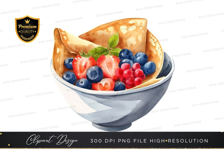 Breakfast crepes with berries