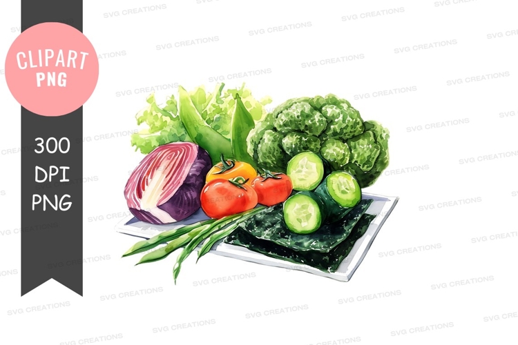 Assorted fresh vegetables clipart png