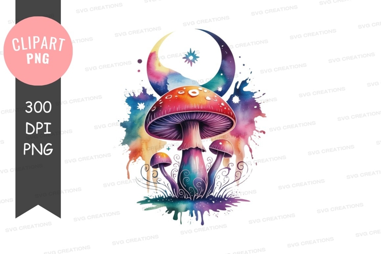 Mystical mushroom with celestial elements