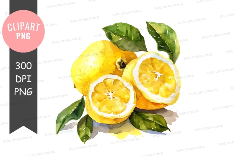 Watercolor Lemon Clipart Image 11