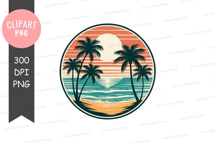 Tropical sunset clipart png