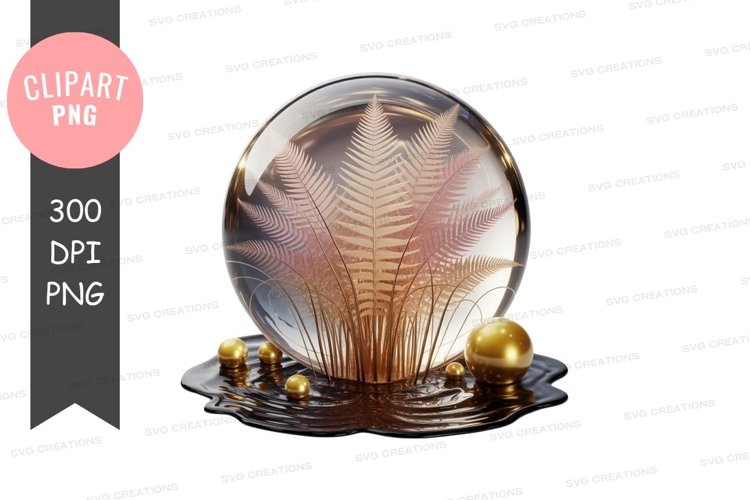 Golden fern crystal ball