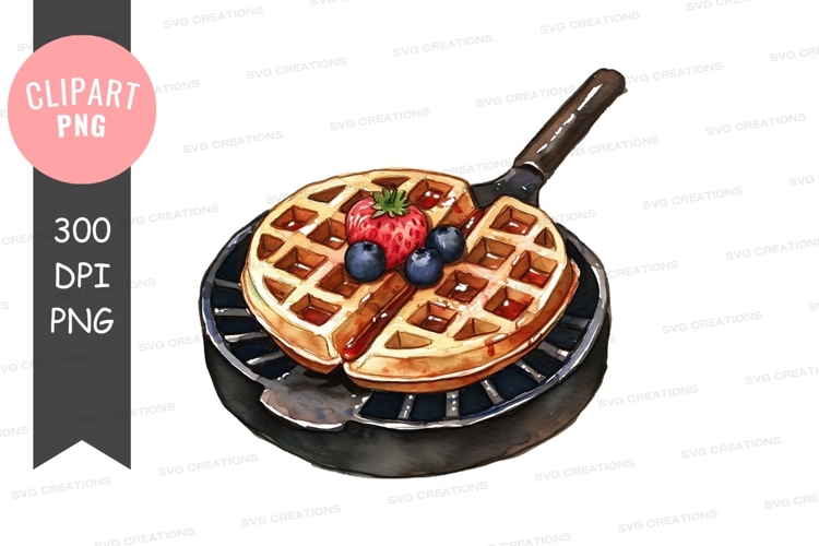 Delicious waffle with berries
