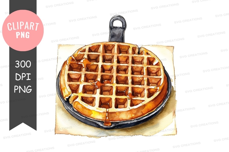 Delicious waffle with syrup