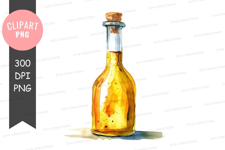 Glass bottle with cork
