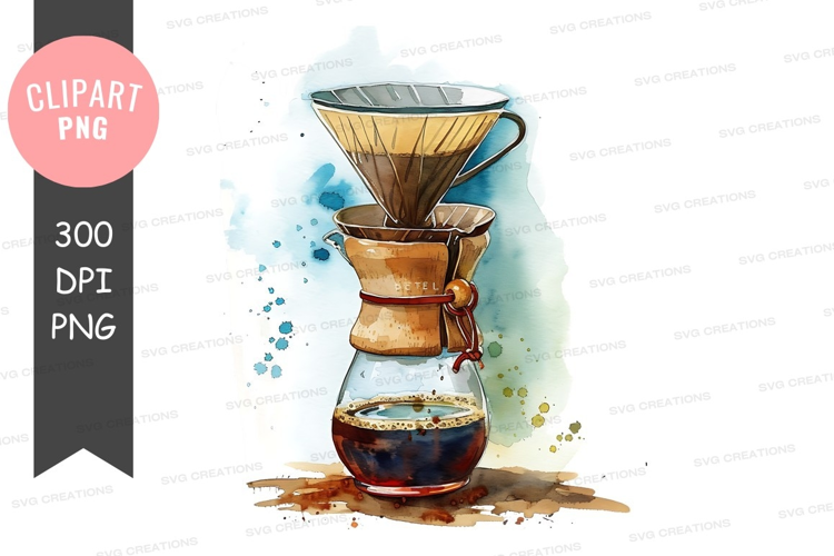 Coffee pour-over illustration