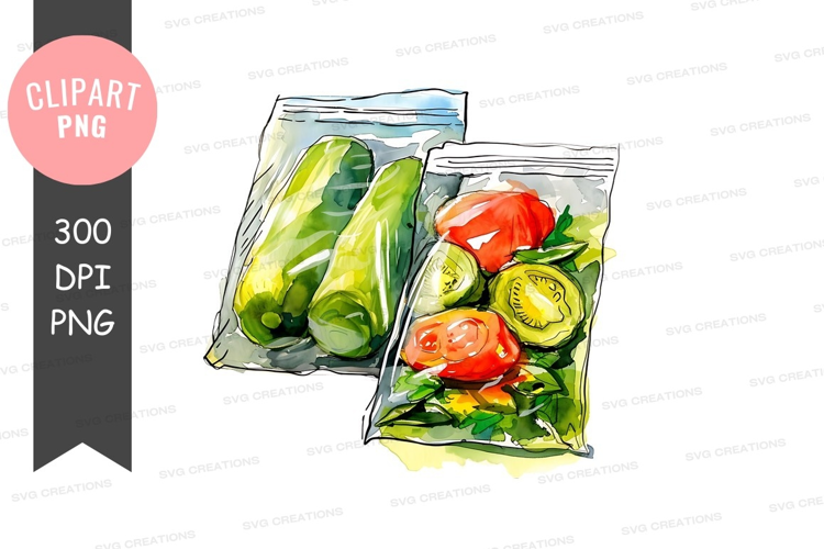 Fresh vegetables in bags