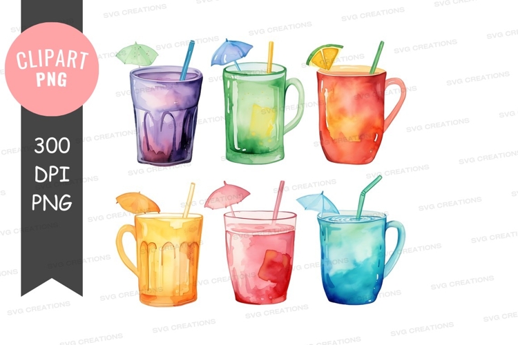 Colorful drinks clipart png