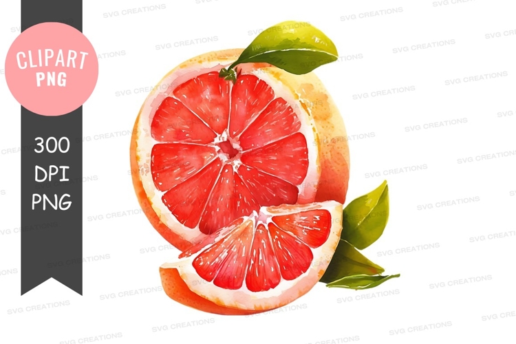 Freshly cut grapefruit clipart png