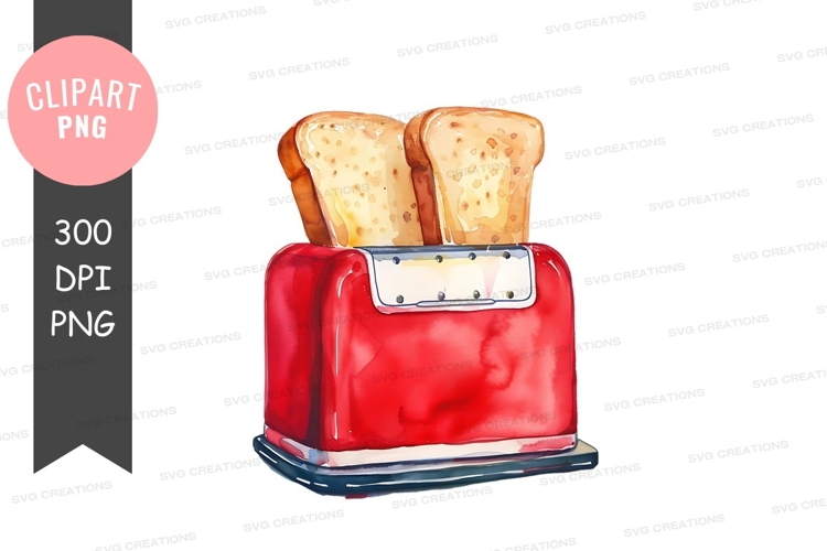 Red toaster with toast