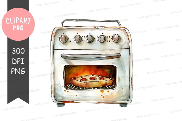 Baking pizza in oven clipart png