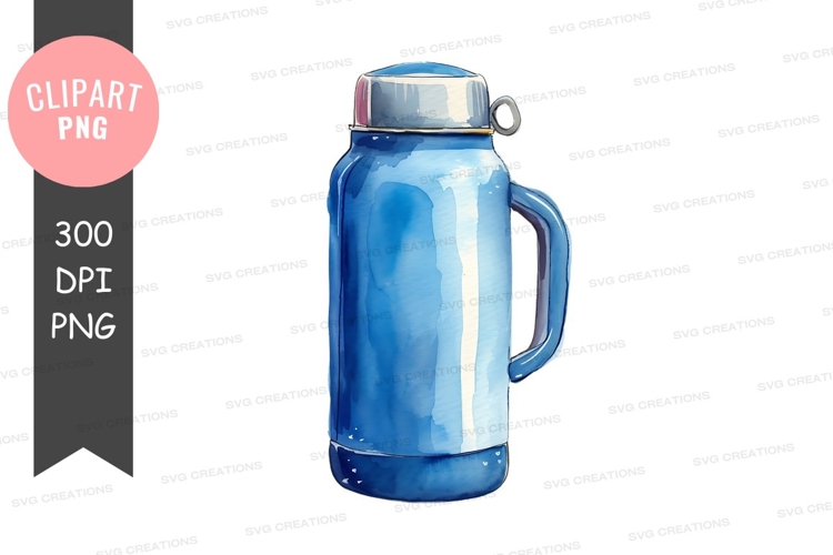Blue thermos flask clipart png