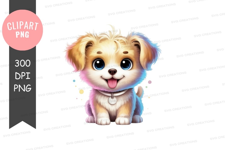 Adorable cartoon puppy clipart png
