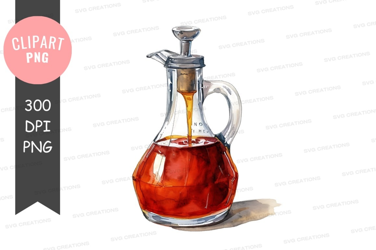 Glass cruet with oil