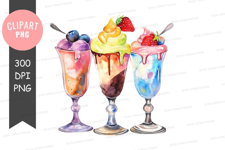 Delicious ice cream sundaes
