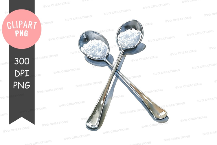 Crossed spoons with salt