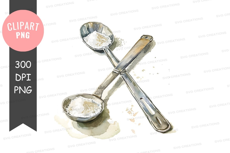 Two measuring spoons with powder