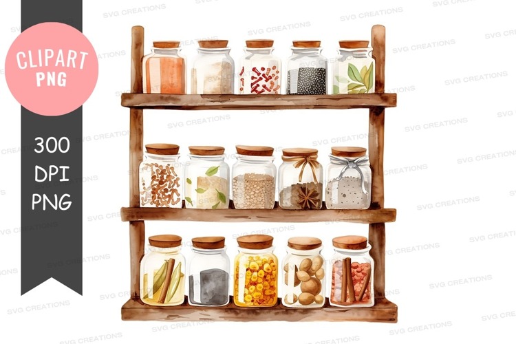 Spice rack with various herbs and spices