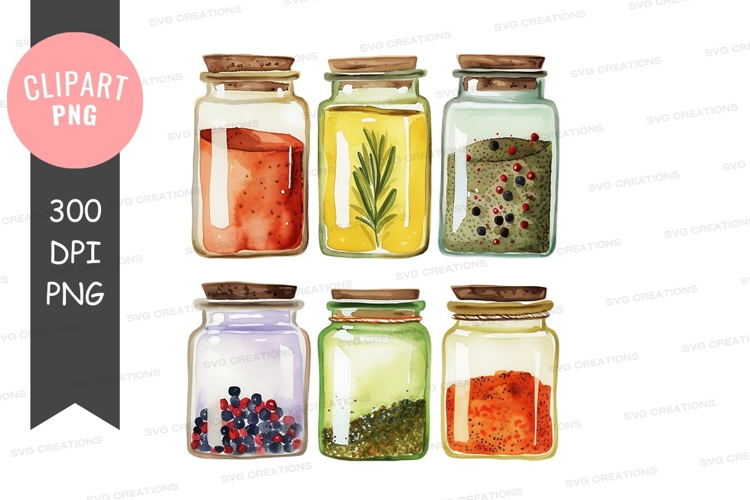 Assorted preserved foods in jars