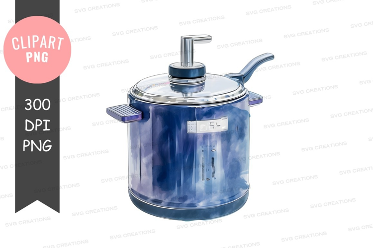 Modern blue pressure cooker