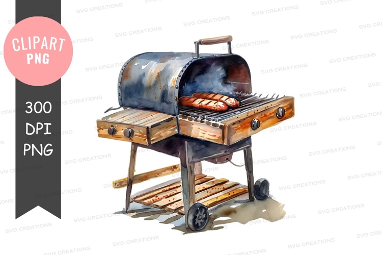 Grilling bbq with meat