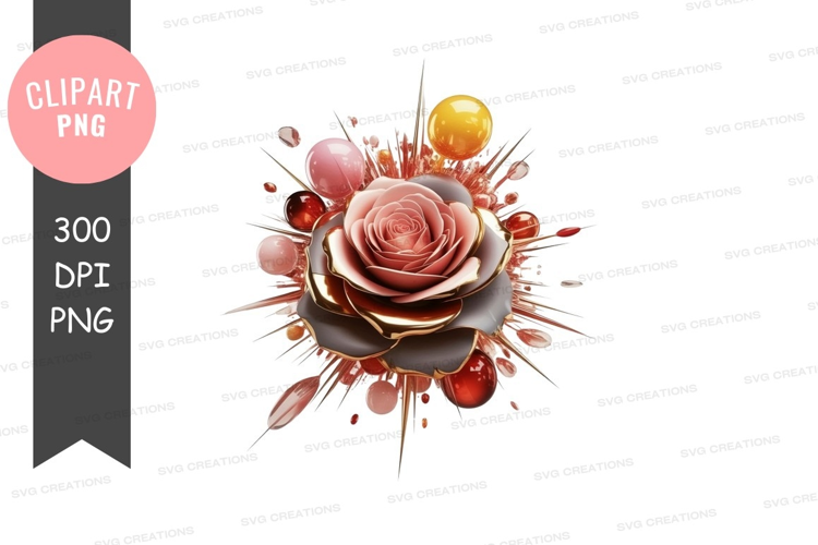 Elegant rose with sparkling elements