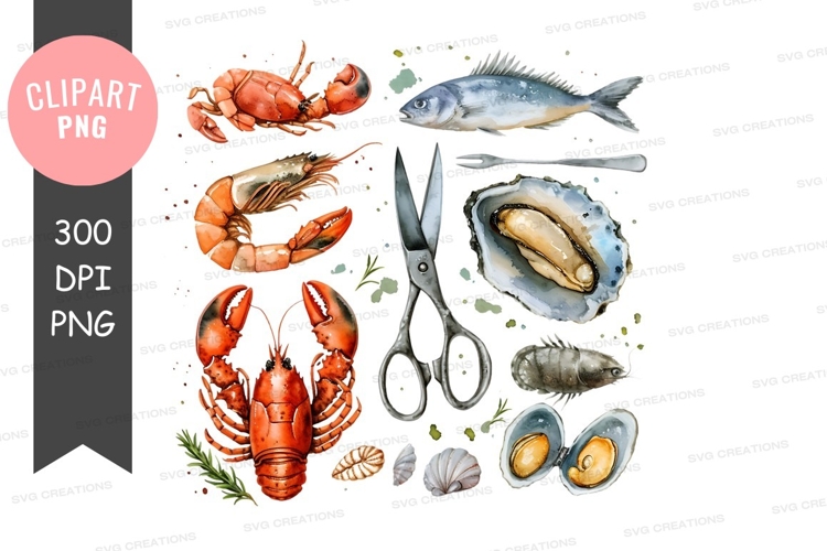 Seafood delights clipart png