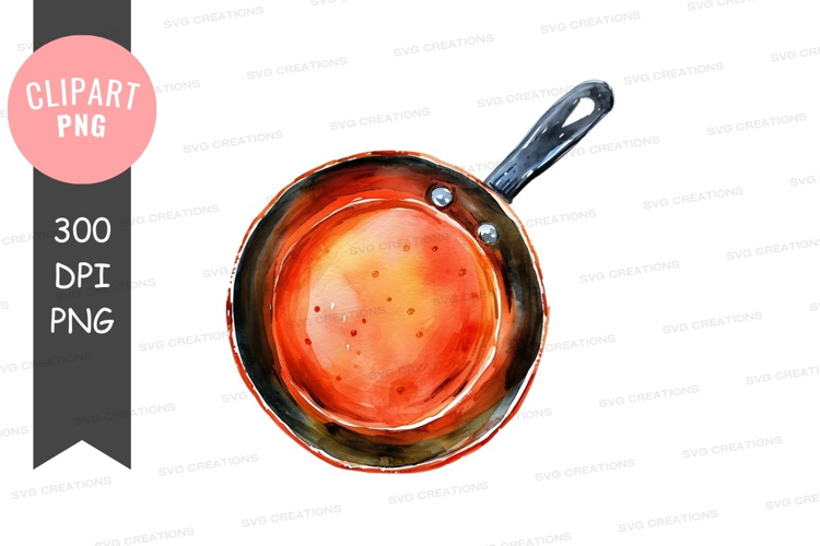 Sizzling pan with tomato sauce