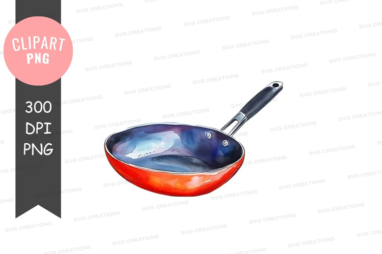 Red non-stick frying pan