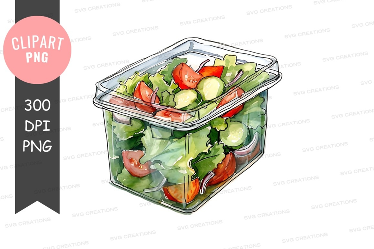 Fresh salad in a container