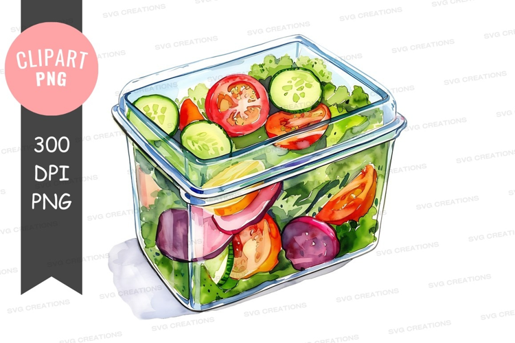Fresh salad in a container