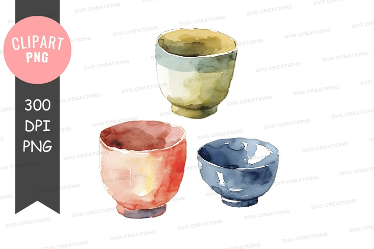 Three colorful ceramic bowls