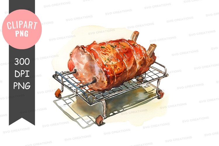 Roasted pork on a rack example image 1