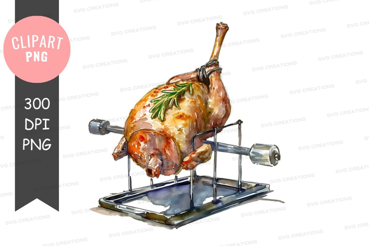 Roasted pig on a spit