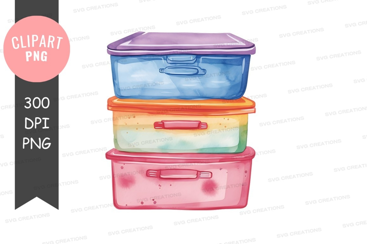 Stack of colorful storage containers