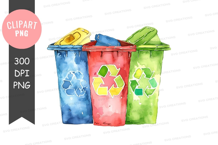Three recycling bins