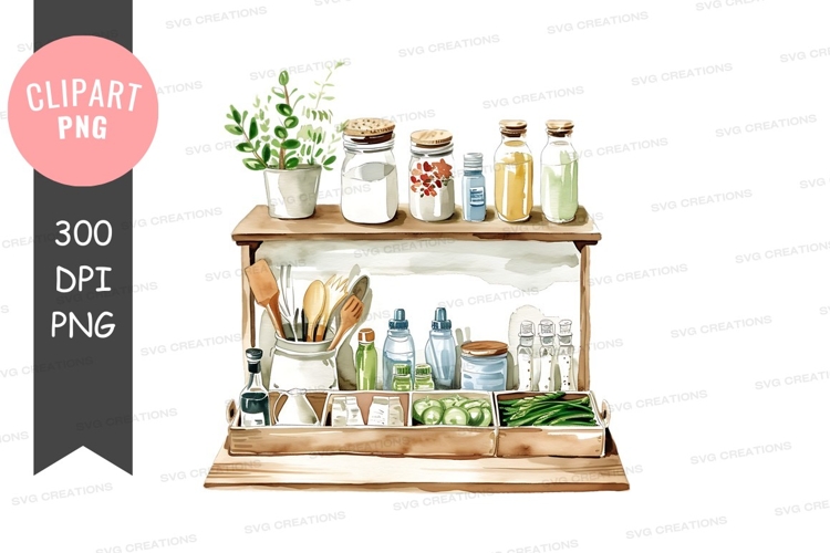 Organized kitchen counter with herbs and spices