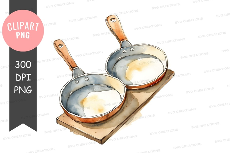 Two frying pans with eggs