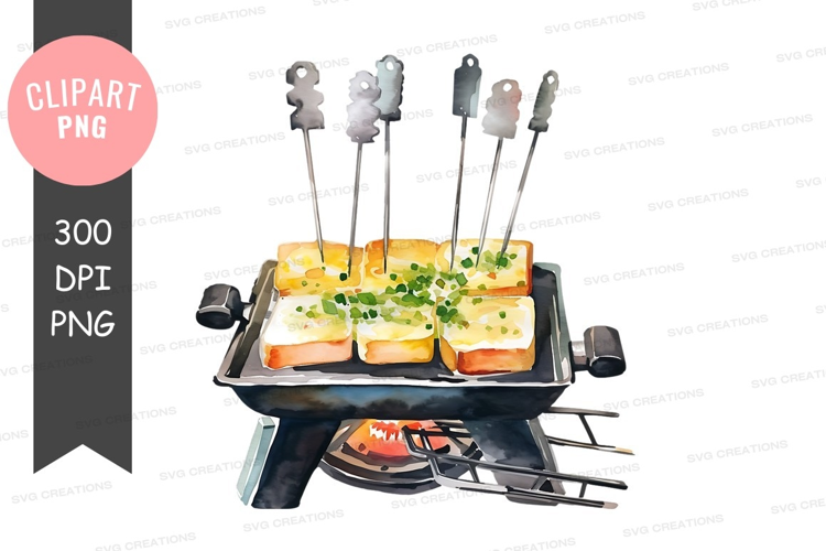 Grilled cheese sandwiches on skewers