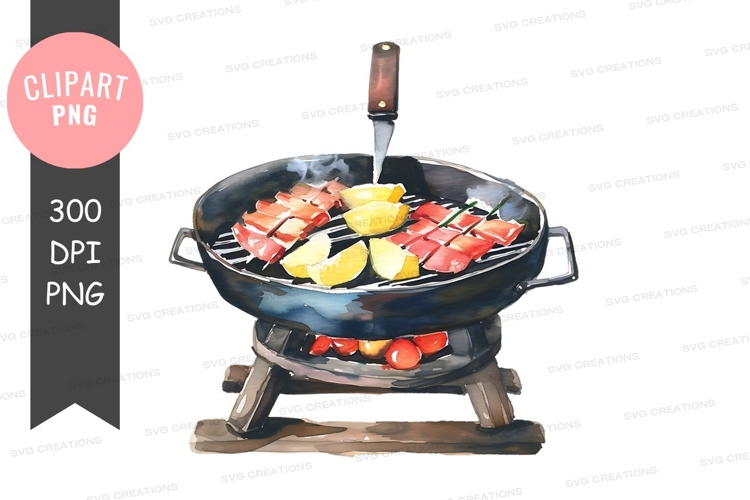 Grilling food clip art