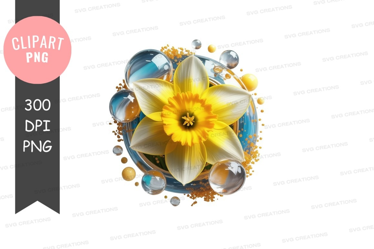 Bright yellow flower with water droplets