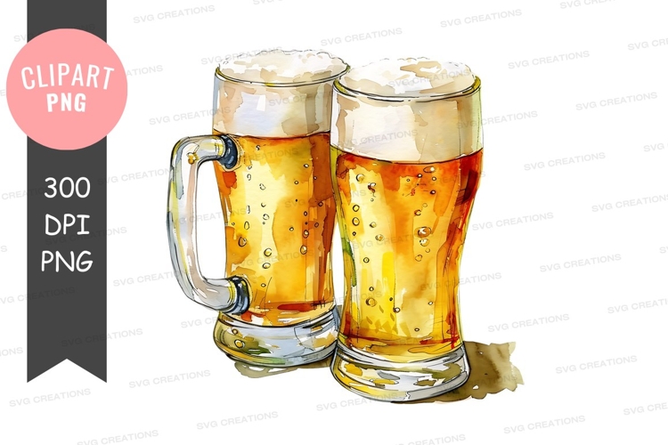 Two mugs of beer