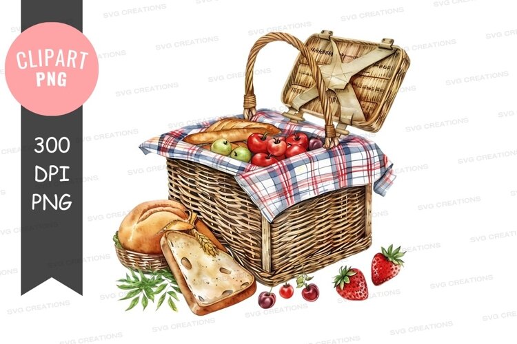 Picnic basket with food example image 1